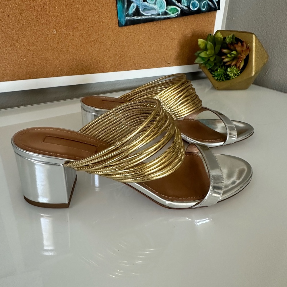 Aquazzura Shoes size 37.5 metallic Gold/Silver